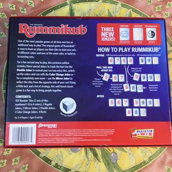 Rummikub Classic with 3 New Jokers 2nd Way 2 Play, Tile Game by Pressman, Used - Picture 3 of 10
